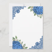 Blue Hydrangea Lace Mariage Invitations (Dos)