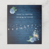 Blue Hydrangea Lantern Navy Wood Wedding Table (Buitenkant ongevouwen)
