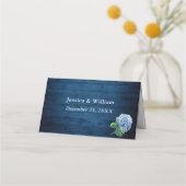 Blue Hydrangea Lantern Navy Wood Wedding Table (Achterkant)