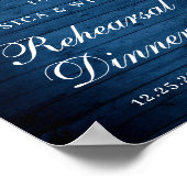 Blue Hydrangea Lantern Wood Boho Rehearsal Dinner Poster (Hoek)