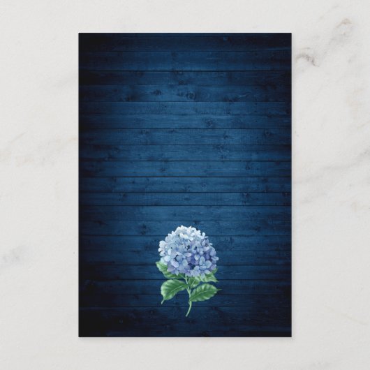 Blue Hydrangea Lantern Wood Weddenschap Details Informatiekaartje (Achterkant)
