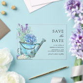 Blue Hydrangea Lavendel Wedding Save the Date Acryl Uitnodigingen (Insitu (Huwelijk))