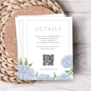 Blue Hydrangea Lijst Details QR Code Informatiekaartje