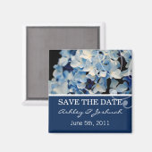 Blue Hydrangea Magnet Réservez la date (Recto/Verso)