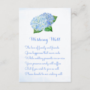 Blue Hydrangea Mariage de souhaits de cartes de pu