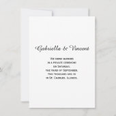 Blue Hydrangea Mariage / Elopement Faire-part (Dos)