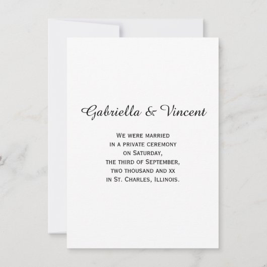 Blue Hydrangea Mariage / Elopement Faire-part (Dos)