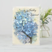 Blue Hydrangea Mariage / Elopement Faire-part (Debout devant)