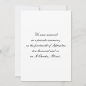 Blue Hydrangea Mariage / Elopement Faire-part (Dos)