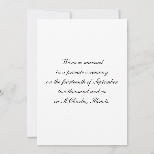 Blue Hydrangea Mariage / Elopement Faire-part (Dos)