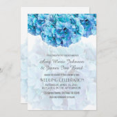 Blue hydrangea mariage invitations hydrangea3 (Devant / Derrière)