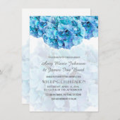 Blue hydrangea mariage invitations hydrangea3 (Devant / Derrière)