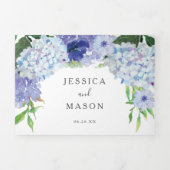 Blue Hydrangea Mariage Invitations Tri-Fold (Page de couverture)