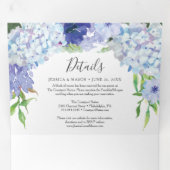 Blue Hydrangea Mariage Invitations Tri-Fold (Intérieur en premier)