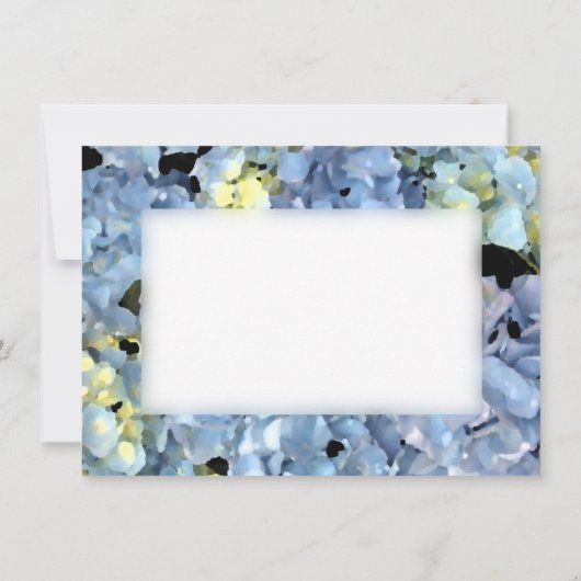 Blue Hydrangea Mariage papeterie plate Note Cartes (Dos)
