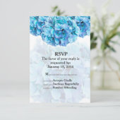 Blue hydrangea mariage personnalisé RSVP hydrangea (Debout devant)