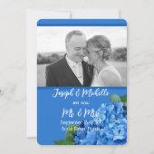 Blue Hydrangea Mariage photo Faire-part (Devant)