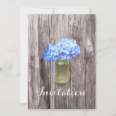 Blue Hydrangea Mason Jar Invitations de douche nup (Devant)