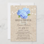 Blue Hydrangea Mason Jar Rustic Vrijgezellenfeest Kaart (Voorkant)