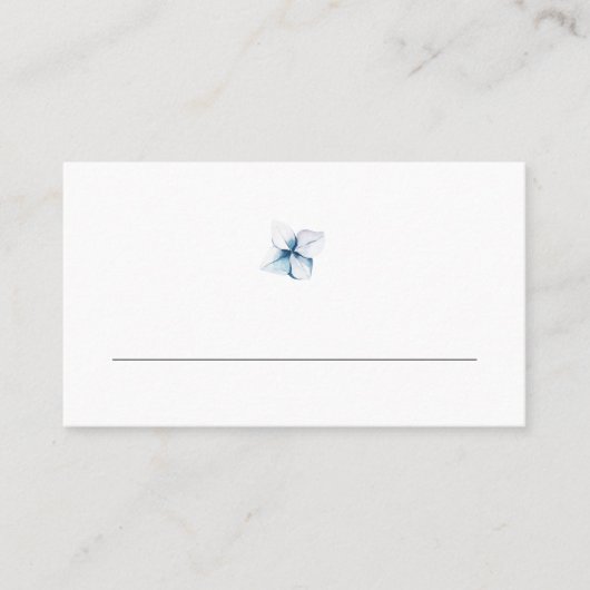 Blue Hydrangea Minimalist Wedding Place Card Plaatskaartje (Voorkant)