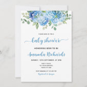 Blue Hydrangea Moeder om Baby shower te zijn Kaart (Voorkant)
