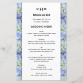 Blue Hydrangea Monogram Mariage Menu Modèle (Devant)