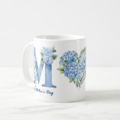 Blue Hydrangea Mothers Day Coffee Mug Koffiemok (Voorkant links)