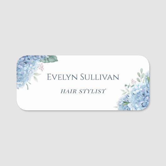 Blue Hydrangea Name Tag (Voorkant)