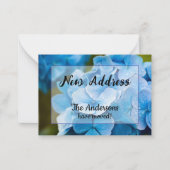 Blue Hydrangea New Address Faire-part (Devant)