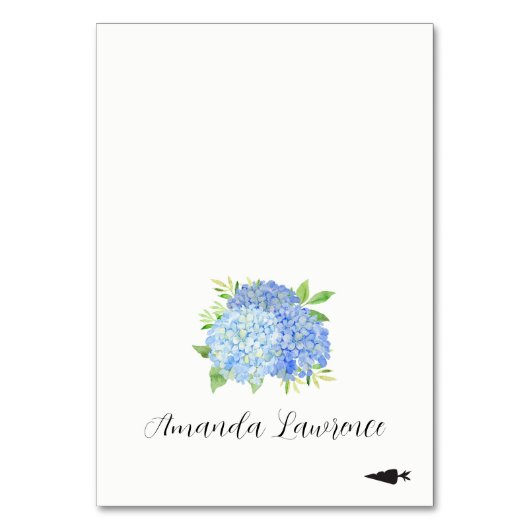 Blue Hydrangea Nom Végétarien Repas Carte Place (Par défaut)