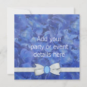 Blue Hydrangea Party Invitation Sjabloon Kaart (Achterkant)
