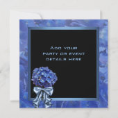 Blue Hydrangea Party Kaart (Achterkant)