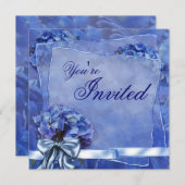 Blue Hydrangea Party Kaart (Voorkant / Achterkant)