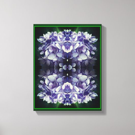 Blue Hydrangea Petals Close Up Abstract Canvas Afdruk (Voorkant)