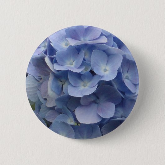 Blue Hydrangea Petals Ronde Button 5,7 Cm (Voorkant)