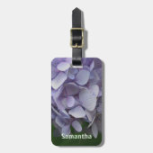 Blue Hydrangea Petals Sluiten Gepersonaliseerd Bagagelabel (Voorkant verticaal)