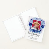 Blue Hydrangea Photo Memorial Funeral Livre d'or (Intérieur)