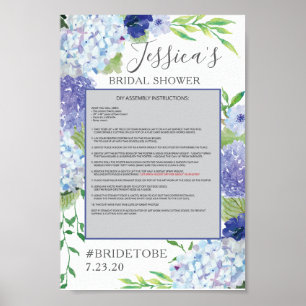 Blue Hydrangea Photo Prop Poster Cadre