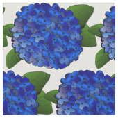 Blue Hydrangea Print Fabric Stof (Close Up)