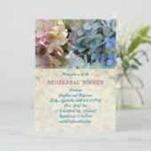 Blue Hydrangea repetitie diner Bloemen Kaart (Staand voorkant)