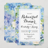 Blue Hydrangea repetitie diner uitnodiging Kaart (Voorkant / Achterkant)