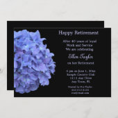 Blue Hydrangea Retirement Party Invitation Kaart (Voorkant / Achterkant)