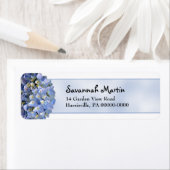 Blue Hydrangea Return Address Etiket (Insitu)