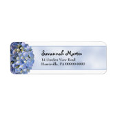 Blue Hydrangea Return Address Etiket (Voorkant)
