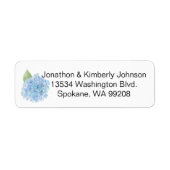 Blue Hydrangea Return Address Label (Voorkant)