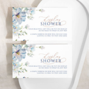 Blue Hydrangea & Roos Display Douche Ticket Kaart