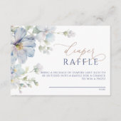 Blue Hydrangea & Roos Flowers Luier Raffle Kaart (Voorkant)