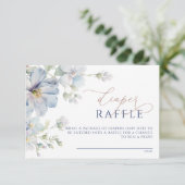 Blue Hydrangea & Roos Flowers Luier Raffle Kaart (Staand voorkant)