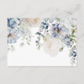 Blue Hydrangea & Roos Flowers Luier Raffle Kaart (Achterkant)