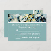 Blue Hydrangea RSVP-kaarten RSVP Kaartje (Voorkant / Achterkant)